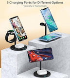 XooFly 3 in 1 Wireless Charging Station for Apple Devices, Fast Wireless Mag-Safe Charger Stand with 20W Adapter for iPhone 17/16 15 14 13 12 Pro Max/Pro/Plus/Air/Mini, iWatch, AirPods (Black) - Image 4