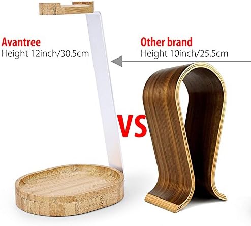 Avantree TR902 - Wood and Aluminum Headphone Stand with Cable Holder - Image 6
