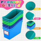 Jinei 24 Pack Book Bins for Classroom with Name Labels, Blue and Green - Image 2