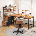 DurayLoly 55"Computer Desk with 3 Drawers & Shelf for Bedroom & Home Office - Image 2