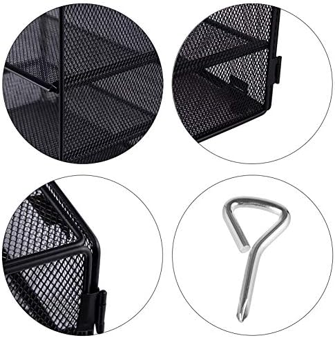 EASEPRES 5 Slot Mesh Desk Organizer Tray, File Paper Letter Folder Holder Desktop Paper Sorter Mail Organization Rack Storage Accessories, for Office Home School Classroom, Black, 2 Pack - Image 4