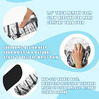 Samurai Swords Desk Mat Set Dark Warrior Art Large Mouse Pad with Wrist Rest 4in1 Desk Mat for Desktop Ergonomic Computer Desk Arm Wrist Anti-Slip Computer Ergonomic Mouse Pad Home Office Gaming - Image 3