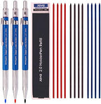 Morning glory 2.0 mm Lead Holder Pen Mechanical Pencil for Draft Drawing,Carpenter,Crafting, Art Sketching Sharpener (Pack of 3 Pens) + (2.0mm Lead 1 Tube-Red 4+Blue 4 + Black 4=12) Box packing by MORNINGGLORY