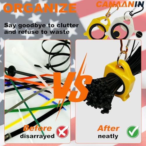 Zip Tie Holder Cable Tie Holder Heavy-Duty Colored for Tool Belt Electrician Tool Tradie Bits Organized Strong Efficient Storage Reusable Portable (White, 8 Pcs) - Image 3