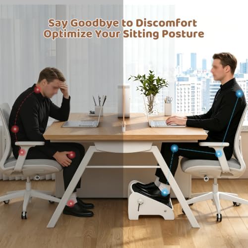 Under Desk Foot Rest, Adjustable Bamboo Ergonomic Footrest, 4 Heights - Image 2