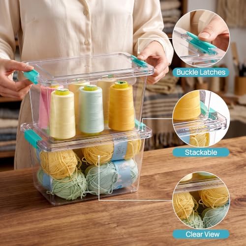 Vtopmart 4 Pack 5 Qt Clear Storage Bins with Lids for Toy & Craft Storage - Image 6