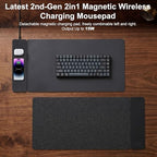 15W Wireless Charging Mouse Pad 31.5"x15.75", Double-Sided Faux Leather - Image 4