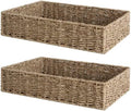 StorageWorks Large Seagrass Tray for Bathroom, Seagrass Storage Baskets for Shelves, Handwoven Natural Wicker Baskets for Organizing, 2-Pack by StorageWorks