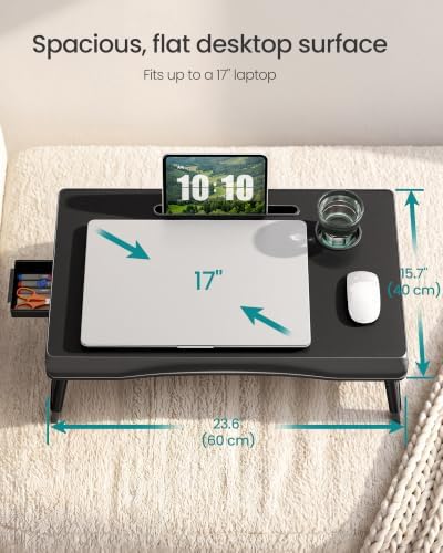 SONGMICS Foldable Lap Desk, Portable Bed Desk Table Tray w/Cup Holder Tray - Image 4