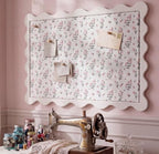 Oat Color 36 x 24 Inch Scalloped Felt Bulletin Board, Primrose - Image 6