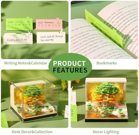 2027 3D Paper Carving Desk Calendar With LED Light - Image 6