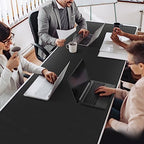 Cacoy 70.8"x24" Extended Leather Desk Mat, Waterproof Desk Blotters, Black - Image 2