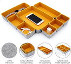 Welaxy 8-Piece Felt Drawer Organizers Curry Desk Tray Makeup Storage - Image 4