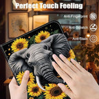 Case for Samsung Galaxy Tab S11 Ultra 14.6 Inch 2025(SM-X930/X936B),Card Slot PU Leather TPU Case Pen Holder Auto Wake Sleep,Sunflower Elephant - Image 6