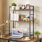 IBUYKE Office Desktop Shelf Organizer Computer Storage Rack Adjustable Desk Bookshelf Display Shelf for Office Home Dormitory,Brown UTMZ004H - Image 4