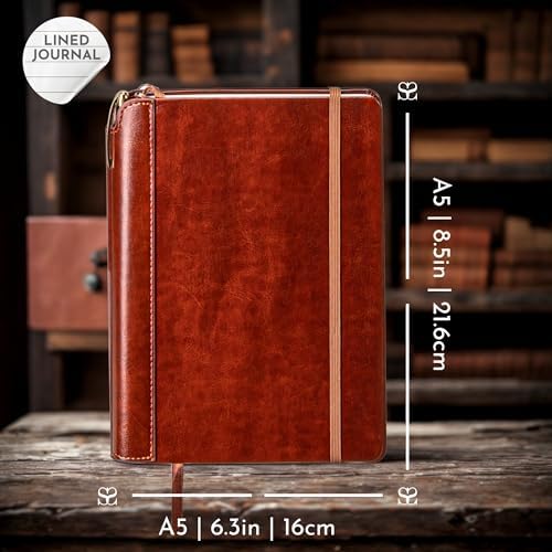 SETTINI® Vegan Leather Journal Gift Set with Pen 192 Pages, Classic - Image 3