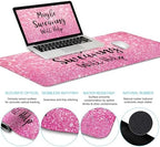 LIMKRIAN Pink Ergonomic Mouse Pad Set, Large Desk Matt for Desktop Decor - Image 3