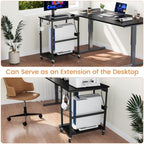 Snughome Oversized Computer Tower Stand with Extended Top & Charging Station, 25.2''-36.2'' Height-Adjustable PC Tower Stand, Rolling CPU Cart with Lockable Wheels for Office Home Gaming - Image 7