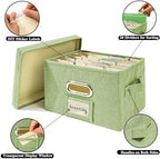 Vienrose Greeting Card Organizer Box Grass Green 2 Pack with 20 Dividers - Image 4