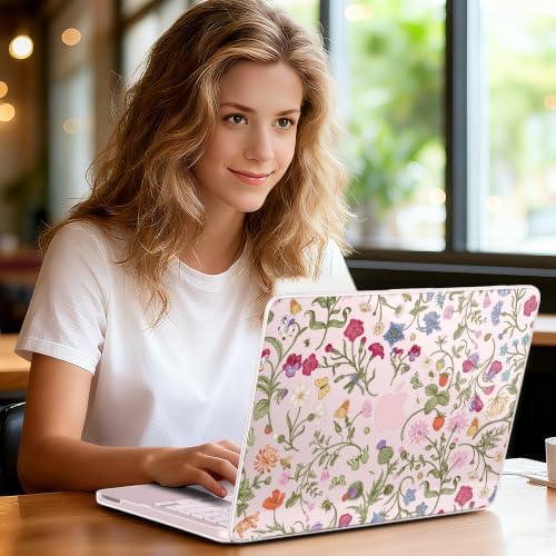 for MacBook Neo 13 inch Case 2026 (Model A3404, A18 Pro) Precision Fit & Scratch Unique Design Hard Shell, Keyboard Cover, Trackpad Protector, 2 OTG Adapter, for Women Cute, Garden Whimsy - Image 2