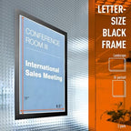 Durable Duraframe Self-Adhesive Magnetic Frame Black - Letter Size 8.5" x 11" - Document Frame For Internal Signage - Self-Adhesive Attachment - Pack of 4 - Image 3