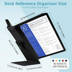 10-Pocket Desk Reference Organizer with Sturdy Metal Base, Flip Desktop Display System for Desk or Wall Mount, 10 Double-Sided Panels to Hold 20 Sheets Letter Size Document for Business Office - Image 2