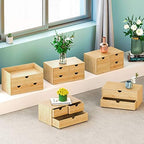 Bamboo Desk Organizer with Drawers, Desktop Storage for Office Supplies - Image 6