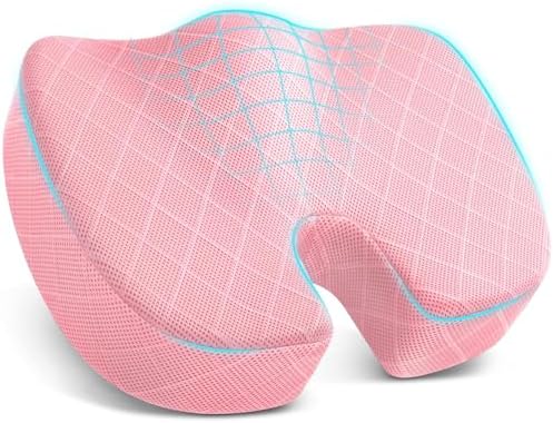 TushGuard Seat Cushion, Memory Foam Office Chair Cushion - Pink, Large by TushGuardSeatCushonsPillows