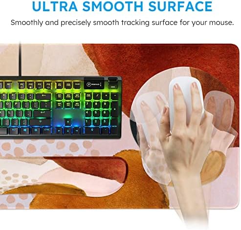 iCasso Table Mat for Workspace, Color Block 35.4"x15.7" Keyboard Mat - Image 4