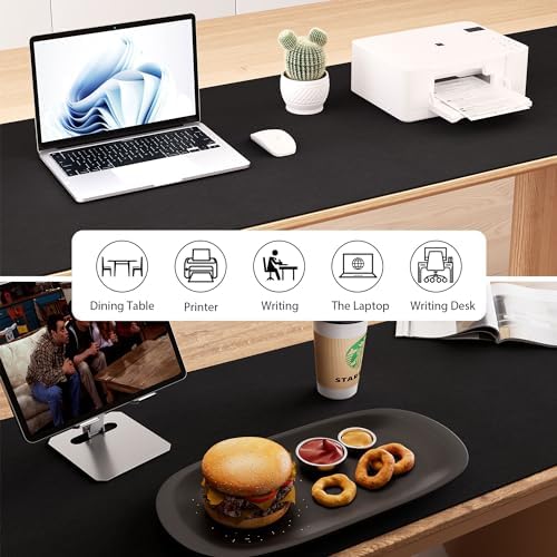 Aothia Leather Desk Pad Protector, Office Desk Mat, Large Mouse Pad, Laptop Desk Pad, Non-Slip PU Leather Desk Blotter, Waterproof Desk Writing Pad for Office and Home (Black, 47" x 24") - Image 6