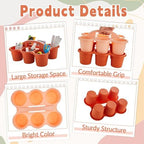 party greeting 6 Pack Classroom Caddy with Handle Plastic Storage Table Caddy Organizer with 6 Compartments Morandi Cup Caddy Organizer for Table Crayon Pencil Office School Supply - Image 3