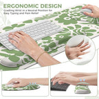 iCasso Desk Cover Mat, 4in1 Floral Large Mouse Pad with Wrist Rest - Image 3