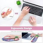 ARTSO Desk Mat Combo, Large Mouse Pad with Wrist Rest, Keyboard Wrist Support Desk Pad, Ergonomic Mousepad with Non-Slip Base for Home Office Game, Colorful Clouds - Image 4