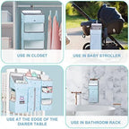 Hanging Diaper Caddy Organizer for Baby Crib - 3-in-1 Diaper Stacker for Changing Table Nursery Organization Storage Holder for Baby Essentials Attachment Portable Combining (Sky Blue) - Image 6