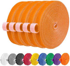 IFNOW 32FT Reusable Fastening Tape Cable Ties Double-Sided Hook-and-Loop Cable Management Tape Strength and Durability 0.4''/Width (5, Orange) by IFNOW