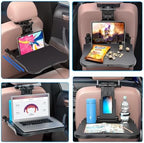 Car Back Seat Tray Table - Stable Foldable Auto Backseat Food Trays Desk for Rear Passenger Road Trip Eating & Work, Multifunctional Adjustable Travel Tray with Phone Drink Holder for Laptop iPad - Image 3