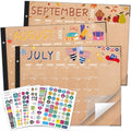 Desk Calendar 2026-2027, Large 22"x17", 18 Months from July 2026 to December 2027, Desktop Calendar with Plastic Cover and Colorful Stickers, Ideal for Home, Office, and School Planning, Doodle Kraft (July.2026-Dec.2027) by Atarcosm