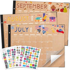 Desk Calendar 2026-2027, Large 22"x17", 18 Months from July 2026 to December 2027, Desktop Calendar with Plastic Cover and Colorful Stickers, Ideal for Home, Office, and School Planning, Doodle Kraft (July.2026-Dec.2027) by Atarcosm