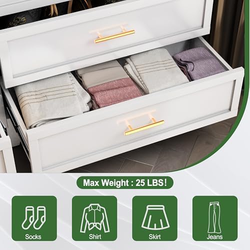 Ckzbx Metal Dresser Under Desk Metal Filing Cabinets, 53.54" H Drawer Chests of Drawers for Office, Garage (5 Drawers White 31.5inch Wide) - Image 5
