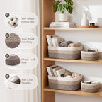 Storage Baskets for Shelves, 5 Pack, 2 Sizes Organizer Bins - Image 3