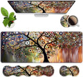 4 in 1 Ergonomic Memory Foam Mouse Pad Wrist Rest Set, Large XXL Gaming Desk Pad + Keyboard Wrist Rest + Mouse Wrist Cushion + Coaster for Home Office Study Gaming, Tree of Life by Unknown