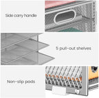 Lavatino 2 Pack 8-Tier Office Desk File Organizer, Letter Tray Paper Organizer with Handle, Including 5 Adjustable Slide Trays for Organizing Desk Workspace Accessories and Supplies (Silver Mesh) - Image 2