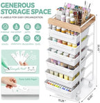 SYKIARIOL 6 Drawer Rolling Cart for Craft Storage,Utility Drawer Cart,White - Image 3