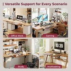 Desk Extender Tray, 24"×12" Clamp-On Arm Rest Shelf, 90° Foldable Computer Elbow Support for Office Home, Space-Saving Keyboard Mouse Tray (Vintage Burnt Color) - Image 7