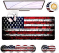 Large Keyboard Mouse Pad Set, Extended Mouse Pad+Keyboard Wrist Rest Support, Memory Foam Ergonomic Easy Typing, 4Pcs (31.5×11.8 in) Desk Pad Set for Office Home,American Flag on Brick Wall by Unknown