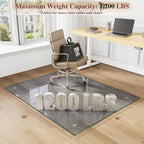 Tempered Glass Chair Mat for Carpet, 46"x60" Grey Floor Mat - Image 2