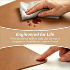 Office Desk Mat, Mouse Pad, Leather Desk Pad Protector, Non-Slip PU Leather Desk Blotter, Laptop Desk Pad, Waterproof Desk Writing Pad for Office and Home (20" x 40", Tawny Brown) - Image 5