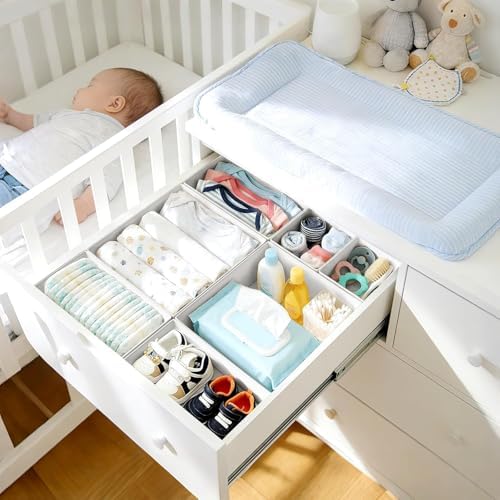 DIMJ Drawer Organizer Clothes, 28 Pack Dresser Organizer, Foldable Closet Organizers and Storage, Fabric Dresser Bins, Drawer Dividers for Nursery, Baby Clothes, Underwears - Image 3
