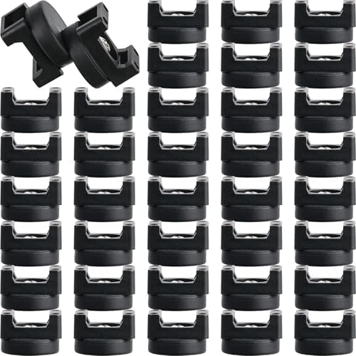 Yookeer 40 Pcs Magnetic Zip Tie Mount Cable Clips Black, 22 mm by Yookeer