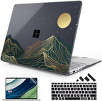 Mektron Case for 13.8" Microsoft Surface Laptop 8/7 (2026/2024) Surface Laptop 13.8 Inch Cover Fits Model 2036, Keyboard Cover +Screen Protector +Dust Plugs, Abstract Mountain C112 by Mektron
